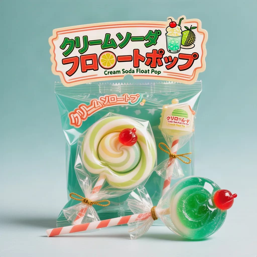 Cream Soda Float Pop (クリームソーダフロートポップ) — packshot rendered by HunyuanImage 3
