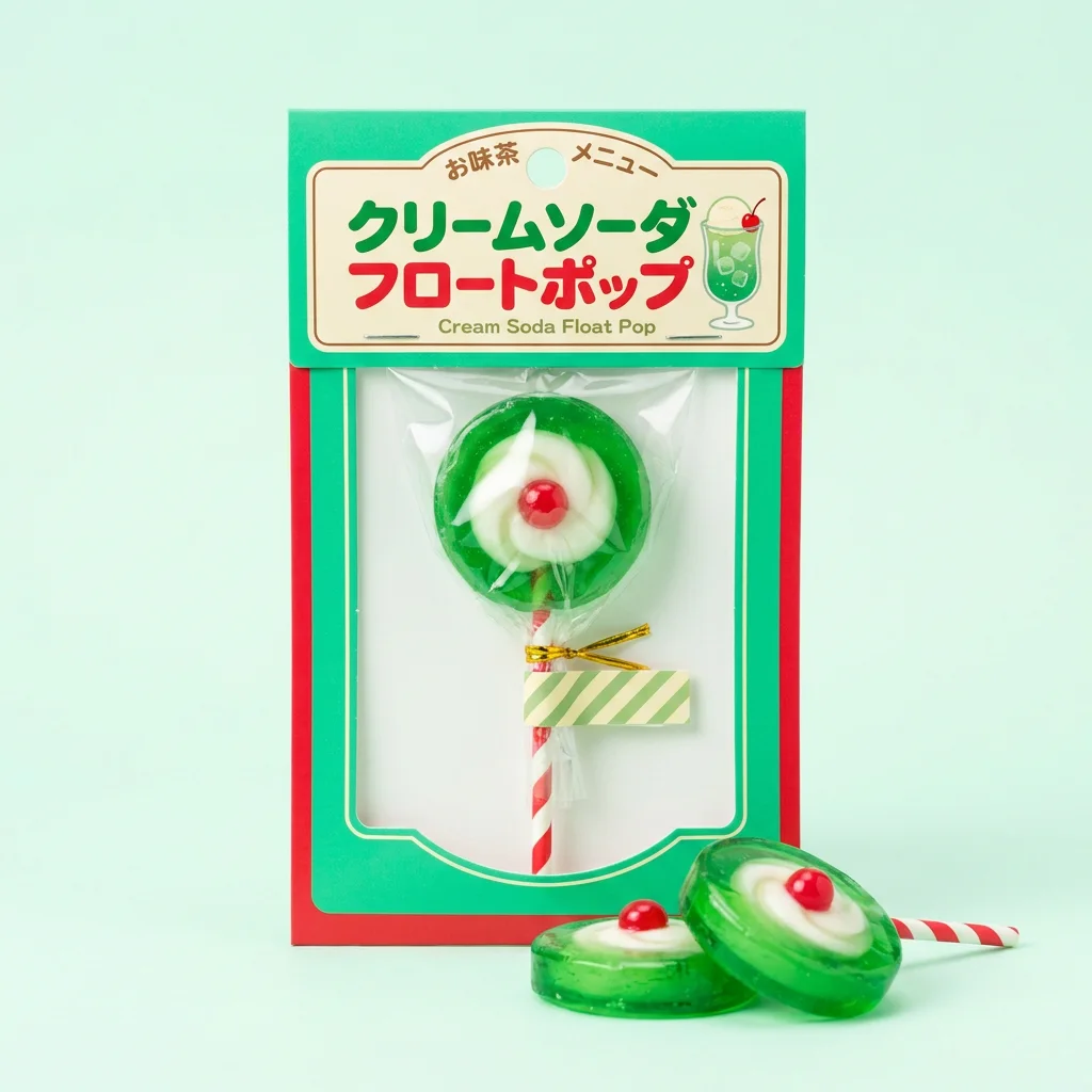 Cream Soda Float Pop (クリームソーダフロートポップ) — packshot rendered by Nano Banana Pro
