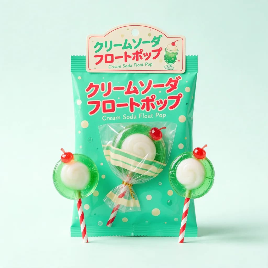 Cream Soda Float Pop (クリームソーダフロートポップ) — packshot rendered by Seedream 5.0 Pro