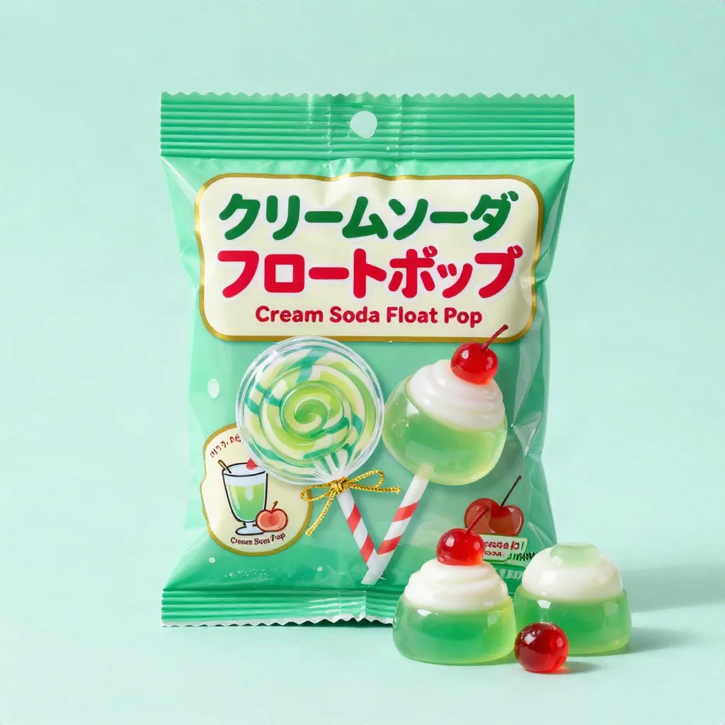 Cream Soda Float Pop (クリームソーダフロートポップ) — packshot rendered by Z-Image Turbo