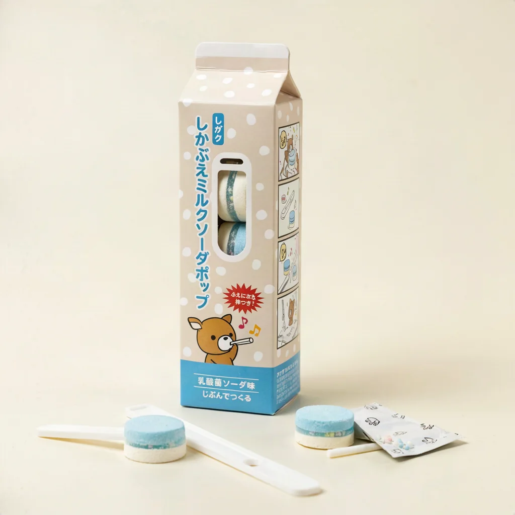 Deer Whistle Fizz Pop (しかぶえミルクソーダポップ) — packshot rendered by Ideogram V4
