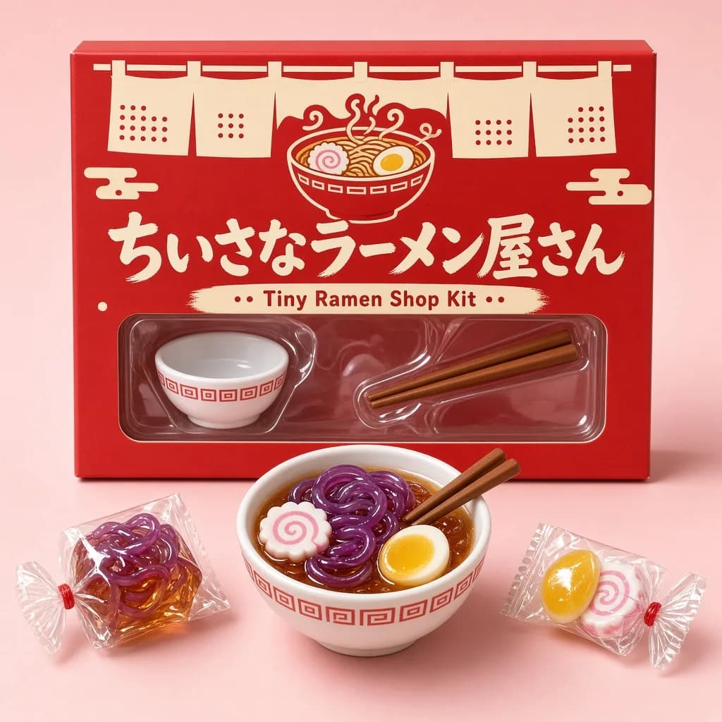 Tiny Ramen Shop Kit (ちいさなラーメン屋さん) — packshot rendered by Grok Imagine 2.0